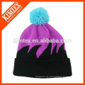 Großhandel billig benutzerdefinierte Design Acryl Beanie mit Top Ball